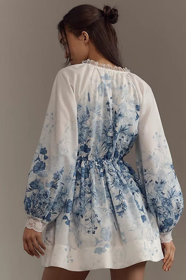 LuneluX? ¨C Vintage Puff Sleeve Stand Collar Dress